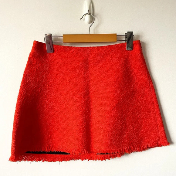 Zara Rhinestone  Jewel Button Blazer & Skirt Set Orange Size Medium Blogger Fav - Picture 13 of 16